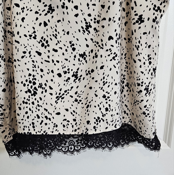 A New Day Spotted Lace Cami Blouse Cream Black Women's Size Large - Picture 5 of 9